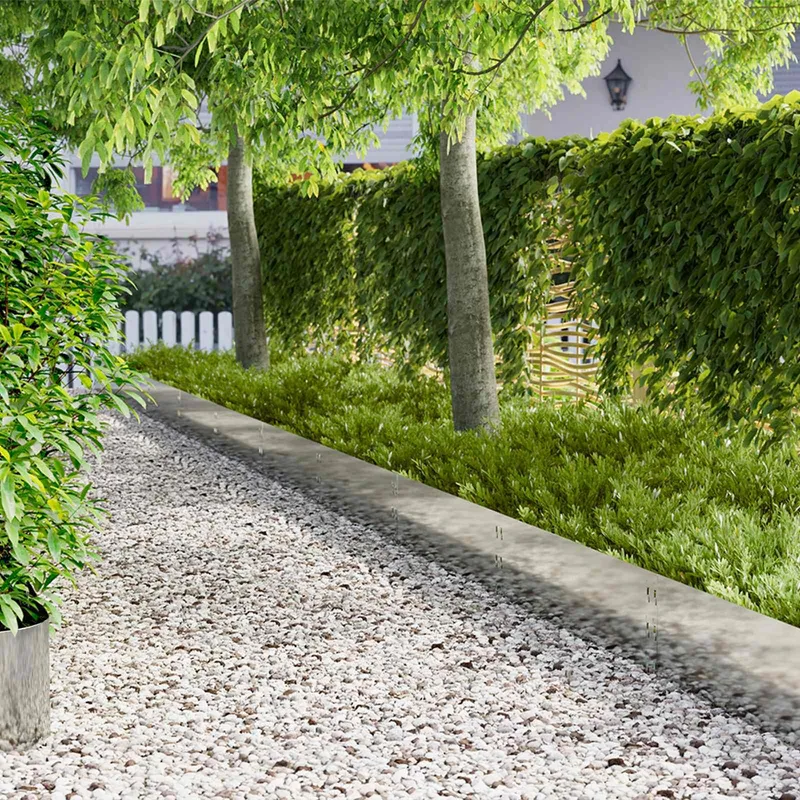 Bordure de Pelouse 20 pc 100 x 30 cm Acier Argenté