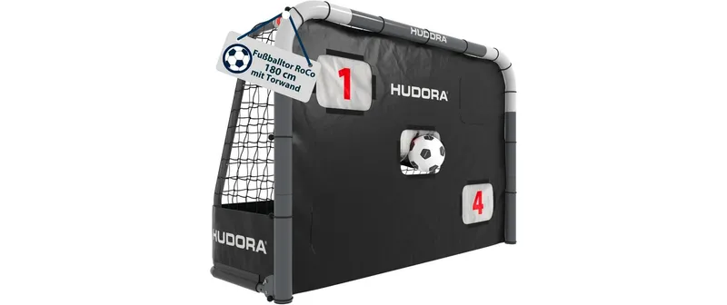Hudora Fussballtor Roco 180 con Torwand