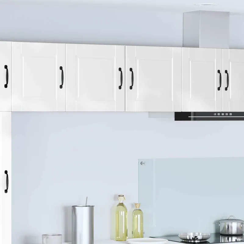 Meuble mural PORTO 2 pc Blanc brillant Bois d'ingénierie