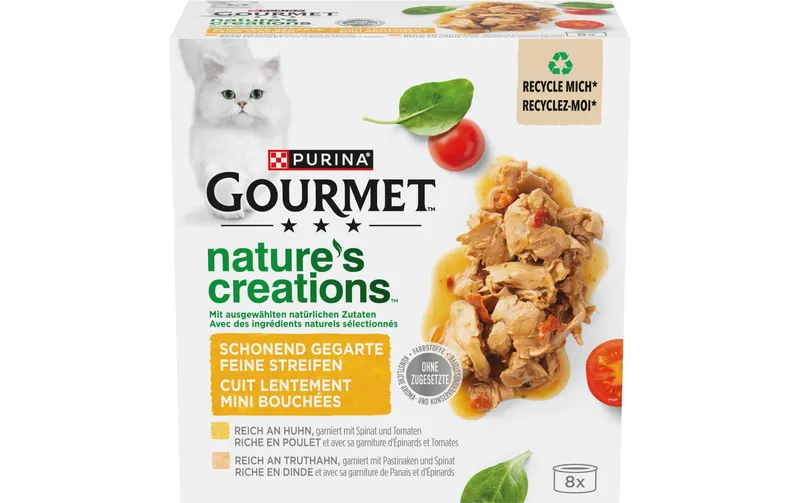 Purina Gourmet Nassfutter Nature's Creation Huhn & Truthahn, 8 x 85 g