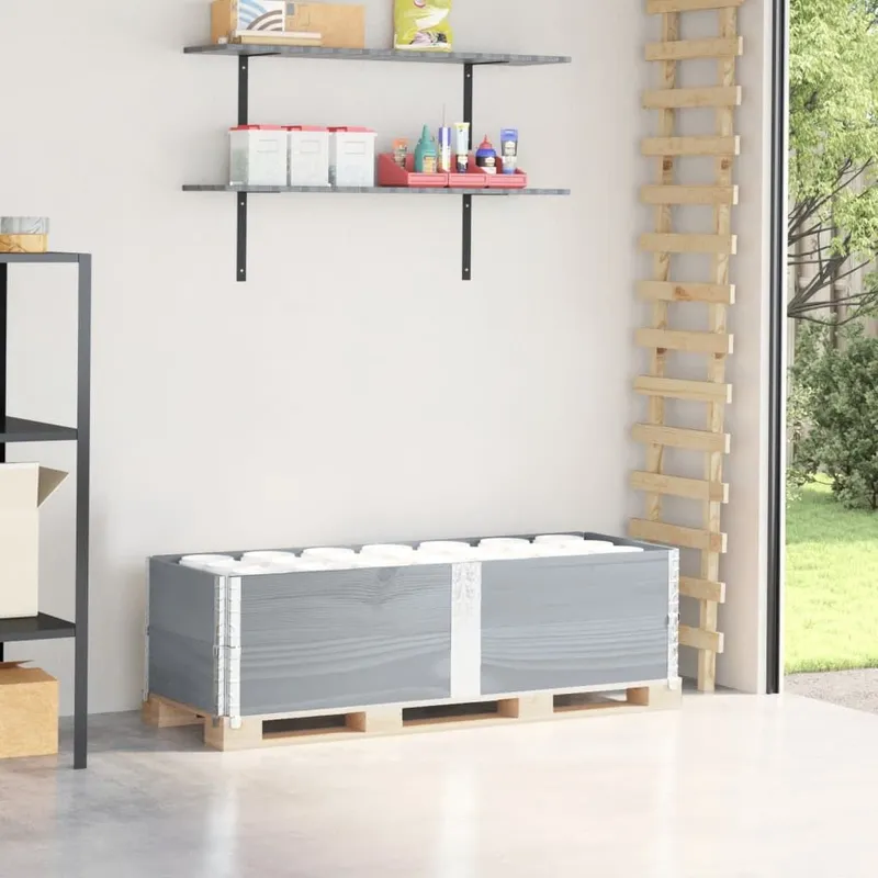 Paletten-Aufsatzrahmen 2 Stk. grigio 150x50 cm legno massiccio pino