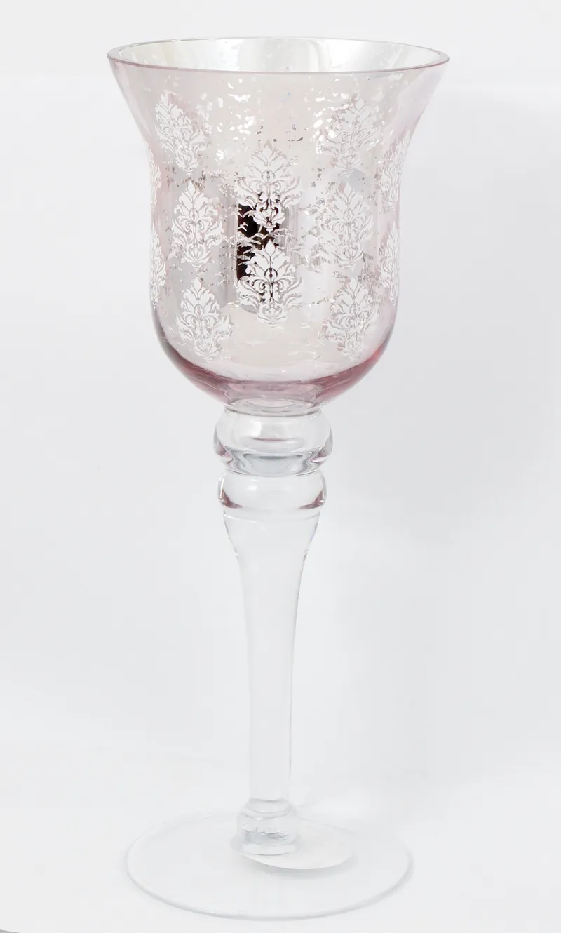 Kerzenhalter silber/rosa 30cm