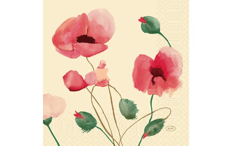 Duni Papierservietten Poppy Charm 33 cm x 33 cm, 250 pezzi