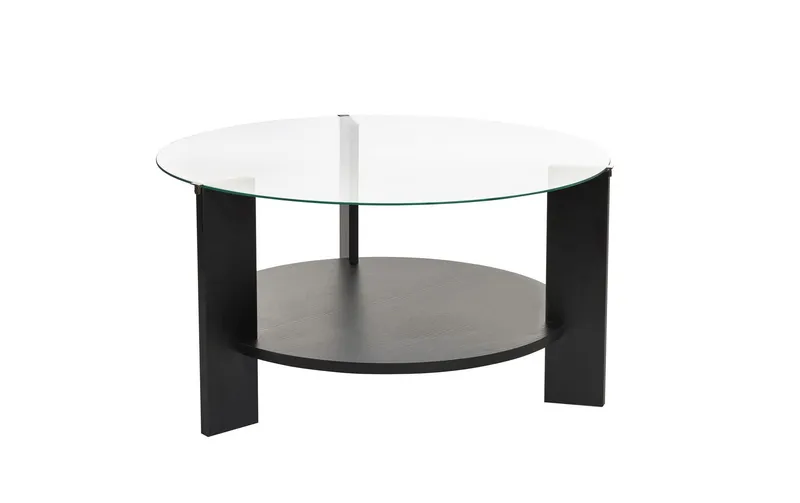 Woody Fashion Couchtisch Clara Wood Black 75 x 40 cm, nero/trasparente