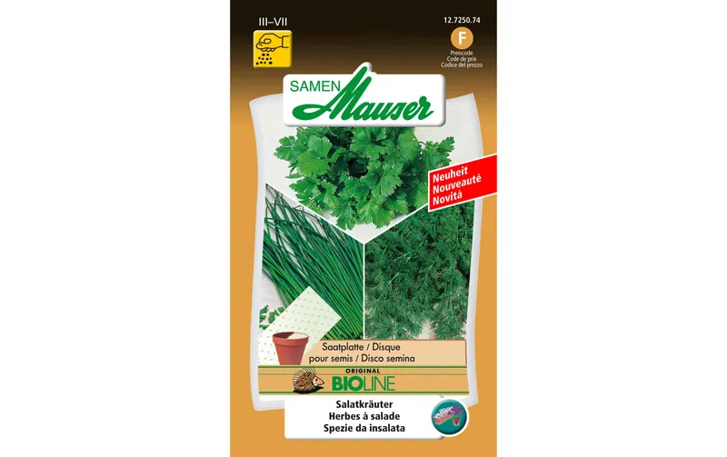 Samen Mauser Saatplatte Bioline Urban Gardening Salatkräuter