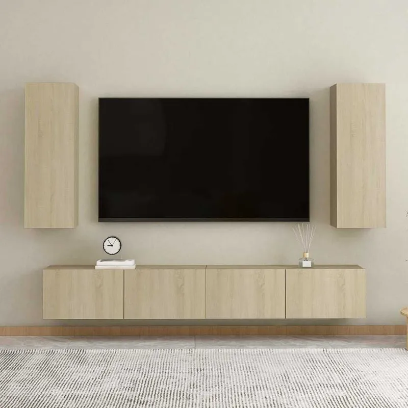 4-tlg. TV-Schrank-Set Sonoma-Eiche derivato del legno