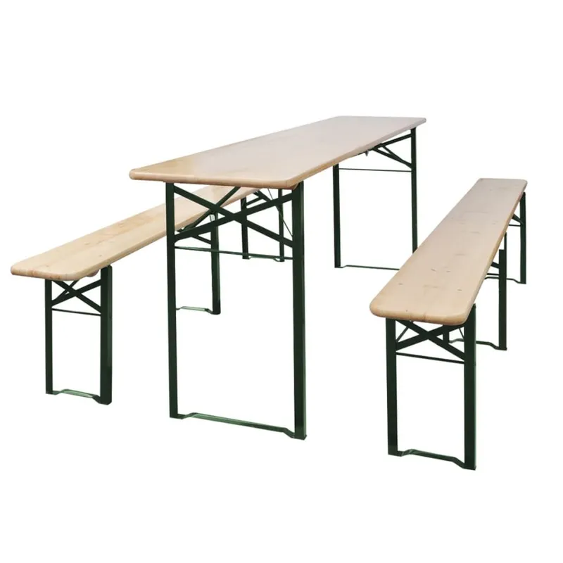 Biertisch mit 2 Bänken Klappbar 220 cm Tannenholz