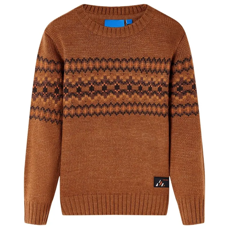 Pull-over tricoté pour enfants cognac 104
