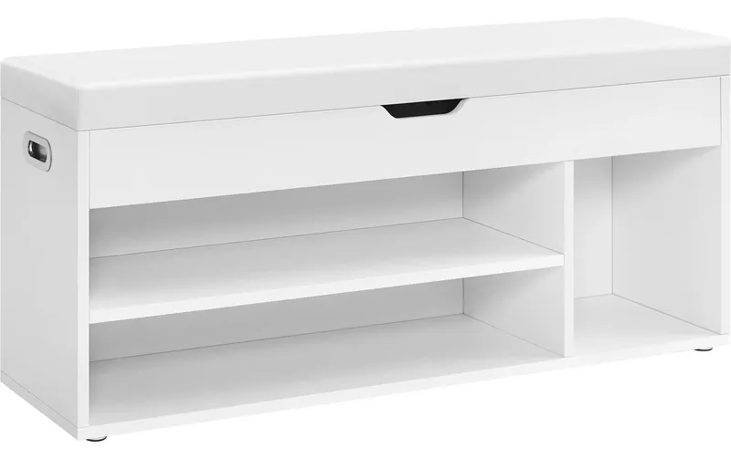 VASAGLE Sitzbank mit Polster 100 x 44 cm, white