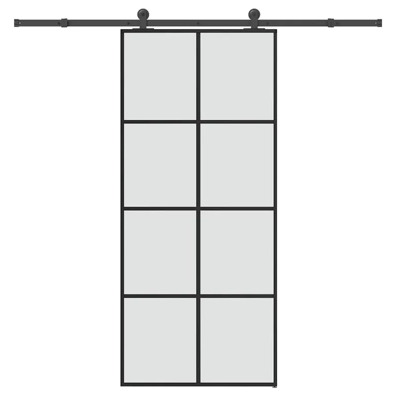 Schiebetür mit Beschlag 90x205 cm ESG-Glas & Aluminium