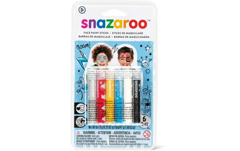 Snazaroo Zubehör Schminkstifte Jungen, 6 pieces