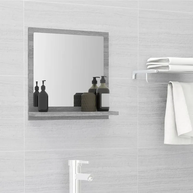 Badspiegel grigio Sonoma 40x10,5x37 cm derivato del legno