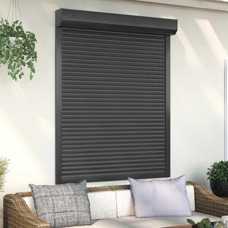 Rollladen anthracite 120 x 150 cm aluminium and Polyurethan