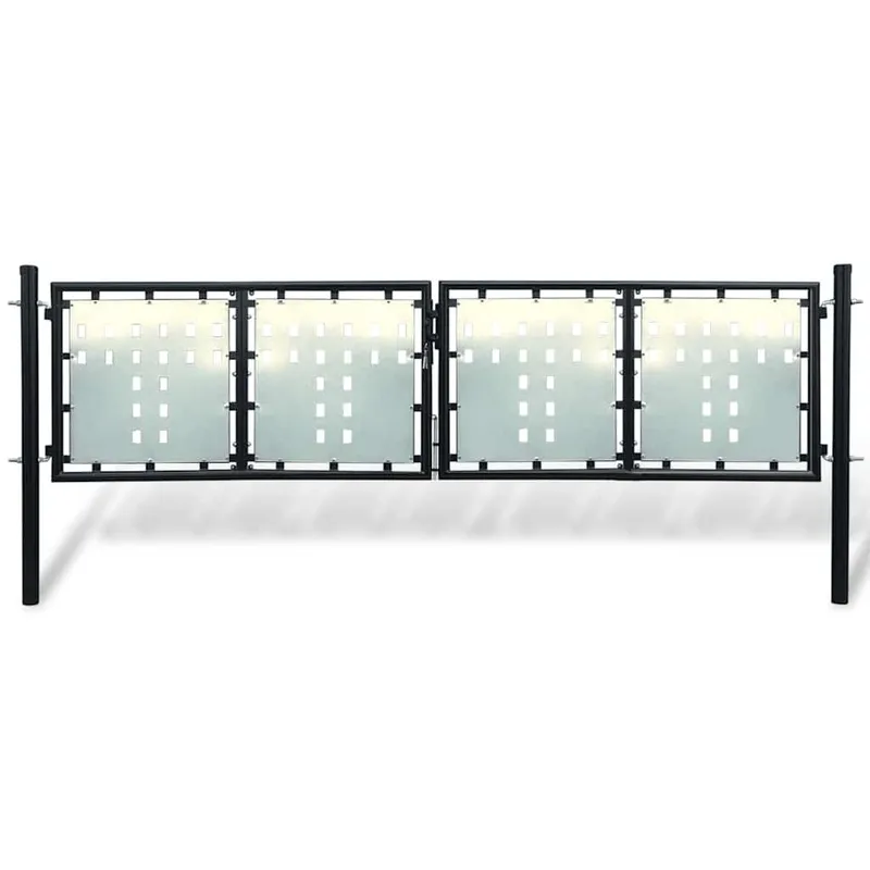 Schwarzes Einzeltor für Zäune 300 x 75 cm