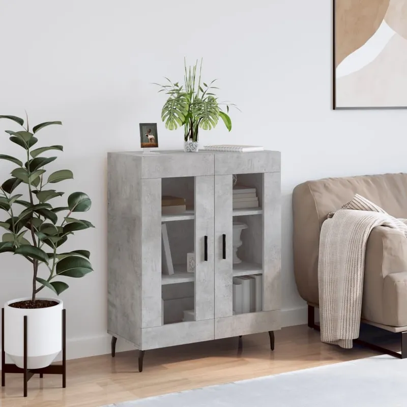 Sideboard Betongrau 69,5x34x90 cm derivato del legno