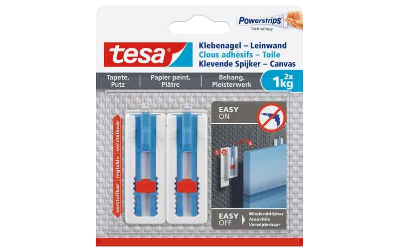 tesa Klebenagel Leinwänd, Tapete & Putz 1 kg 1 kg, transparent
