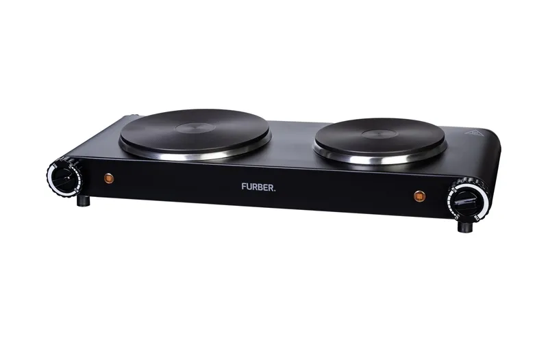 FURBER Doppelkochplatte nero, 1500 W / 1000 W