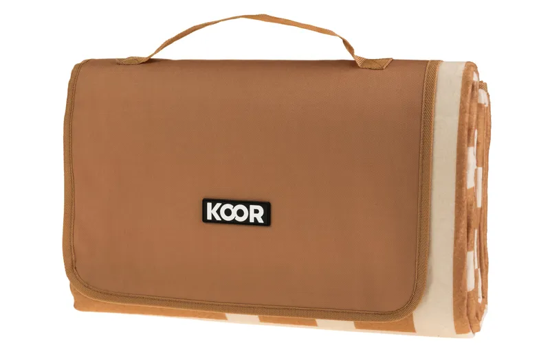KOOR Picknickdecke Check, brun 150 x 200 cm