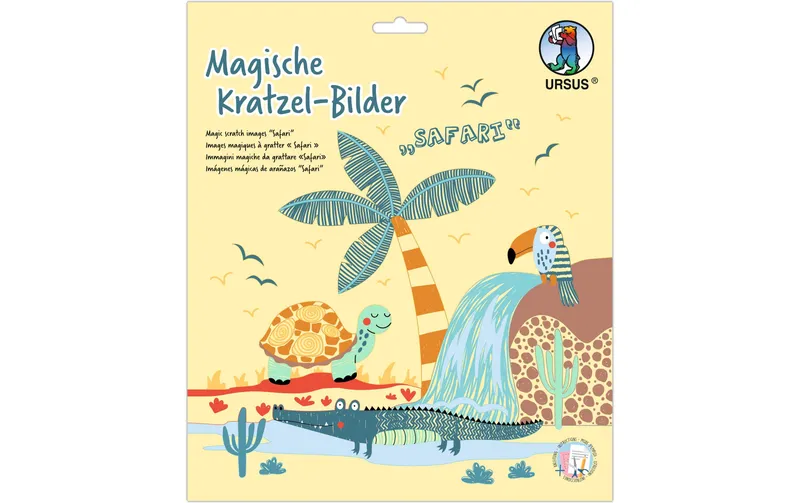 URSUS Bastelset Kratzbilder Safari