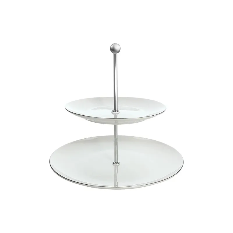 Tognana Etagère Fascetta Platinum 27 x 25 cm, Bianco/Argento