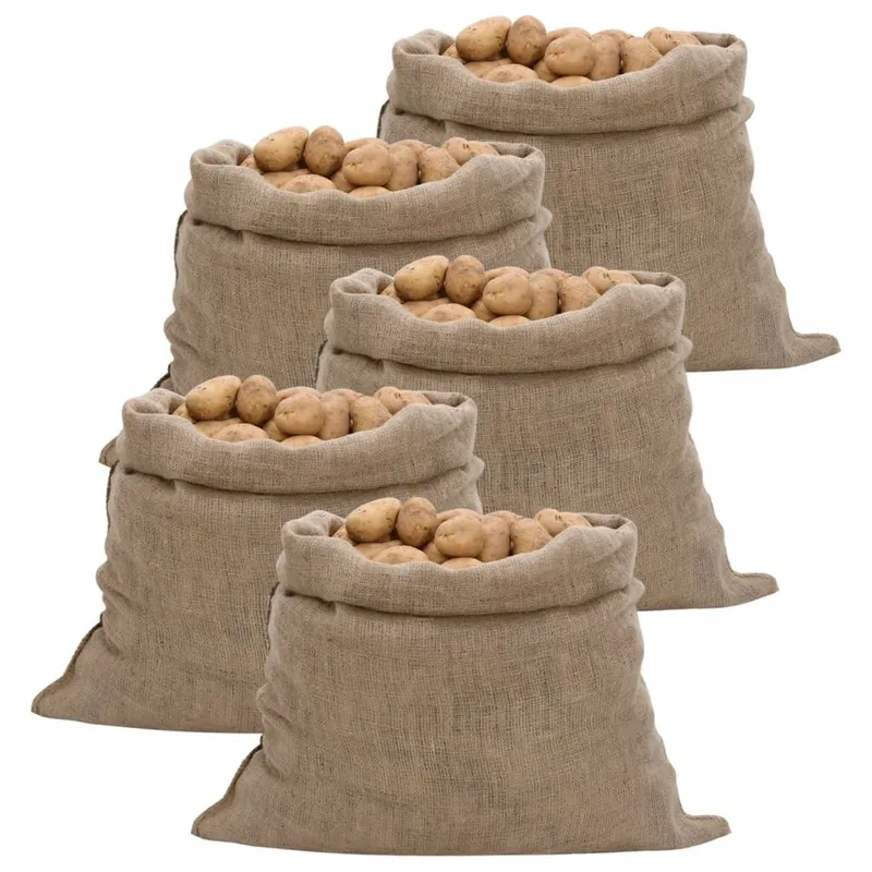 Sacs en jute 5 pièces 100 x 110 cm 100 % jute 220 g/m²
