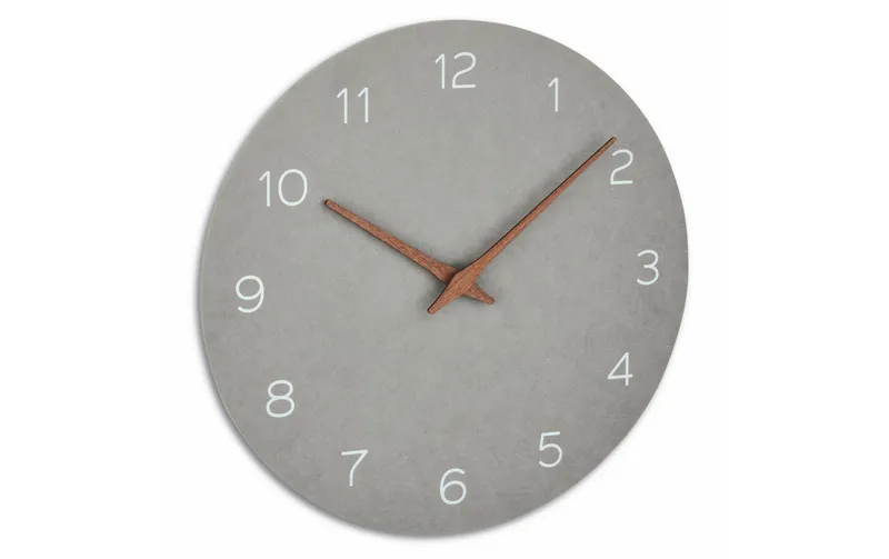 TFA Dostmann Wanduhr Analog avec Holz-Optik Ø 29.7 cm, gris béton