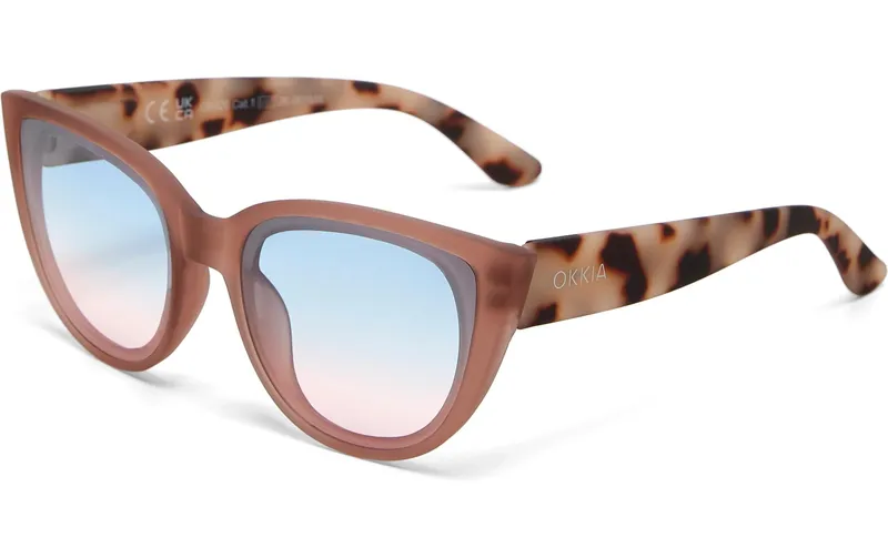 OKKIA Sonnenbrille Silvia Pink Havana, Blue Pink Lens