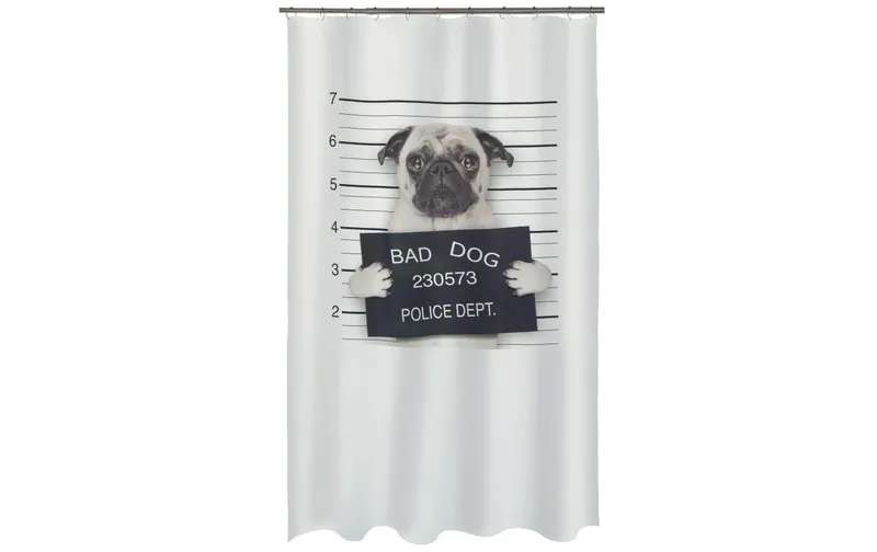 spirella Duschvorhang Bad Dog 180 x 200 cm grigio; bianco