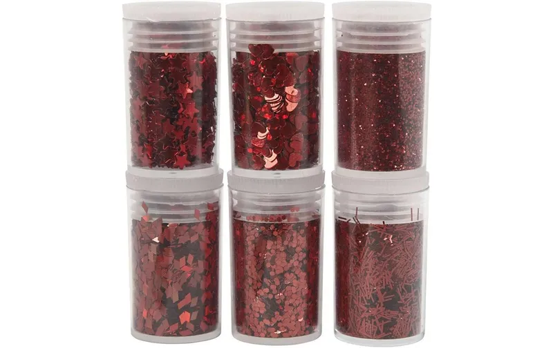 Creativ Company Glitzerset rosso, 6 x 5 g