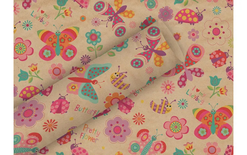 brun + Company Geschenkpapier By Nature Flying Friends, brun
