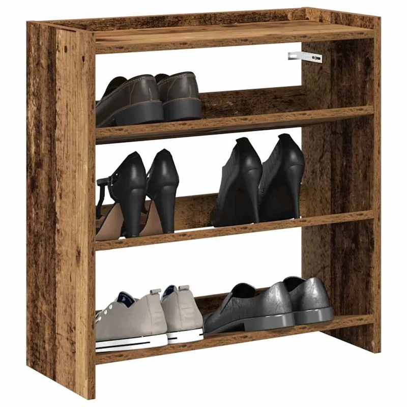 Étagère à chaussures vieux bois 60x25x62 cm bois d'ingénierie