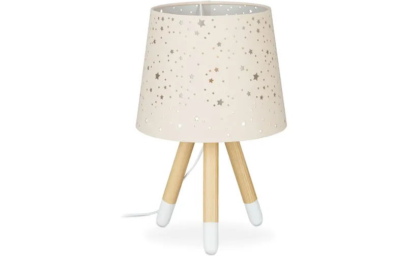 relaxdays Tischlampe Sterne Hellbraun