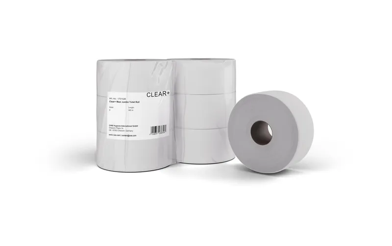 Clear+ by CWS Toilettenpapier CLEAR+ Rollen, 2-lagig, blanc