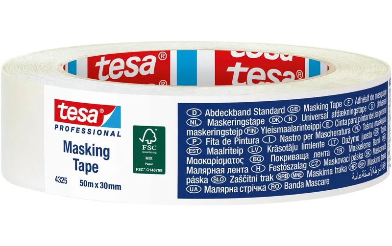tesa Malerband Krepp Pro bianco 50m x 25 mm, Chamois