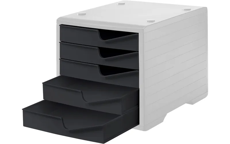 Styro Schubladenbox Styroswingbox Lichtgrau/black