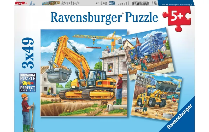 Ravensburger Puzzle Grosse Baufahrzeuge 3 x 49 Teile