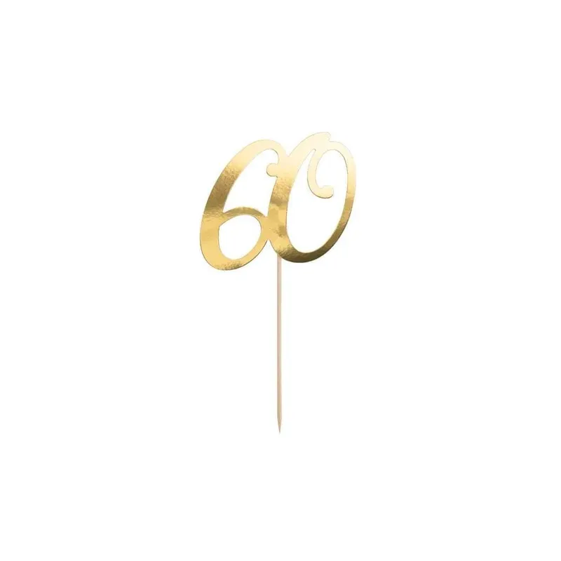 Partydeco Zahl 60 Gold, 21 cm