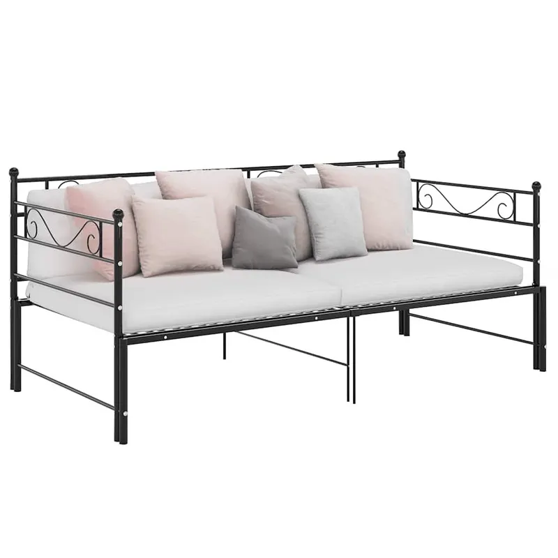Ausziehsofa Bettgestell nero Metall 90x200 cm