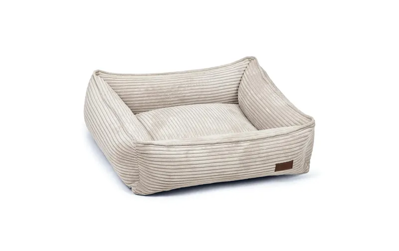 Designed by Lotte Hunde-Bett Ribbed Hellgrau 65x60x20cm