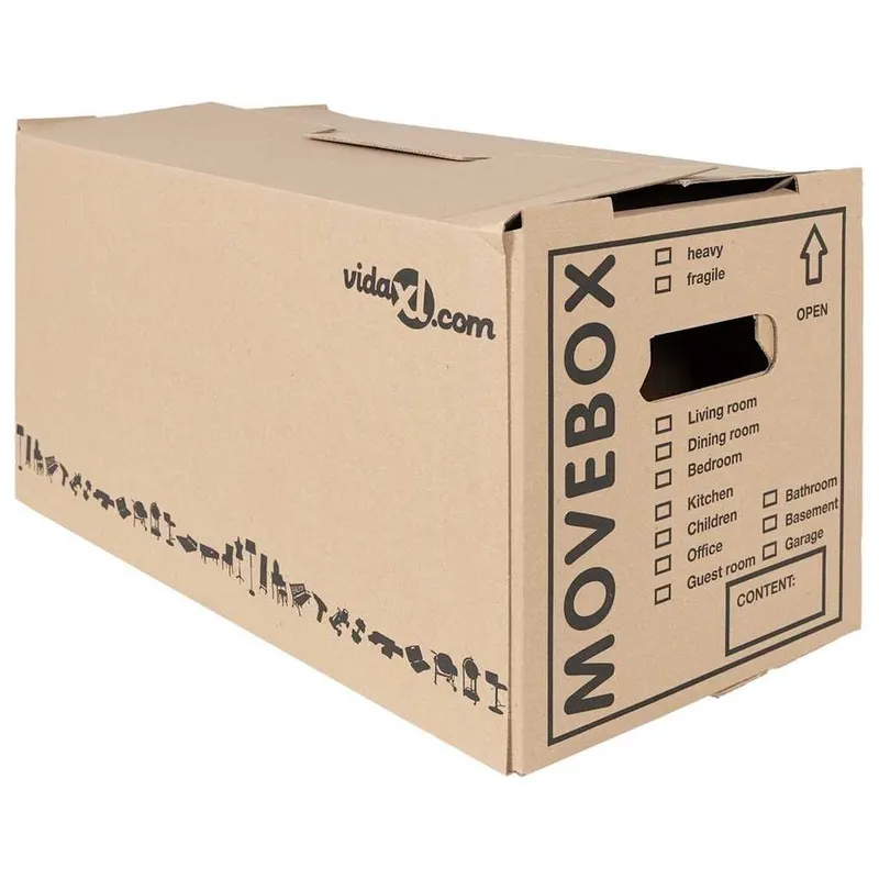 Umzugsbox mit Speicher 20 Stk. Natur 59 x 31,5 x 31,5 cm Karton