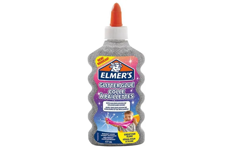 Elmers Bastelkleber Glitter Glue 177 ml, Silber