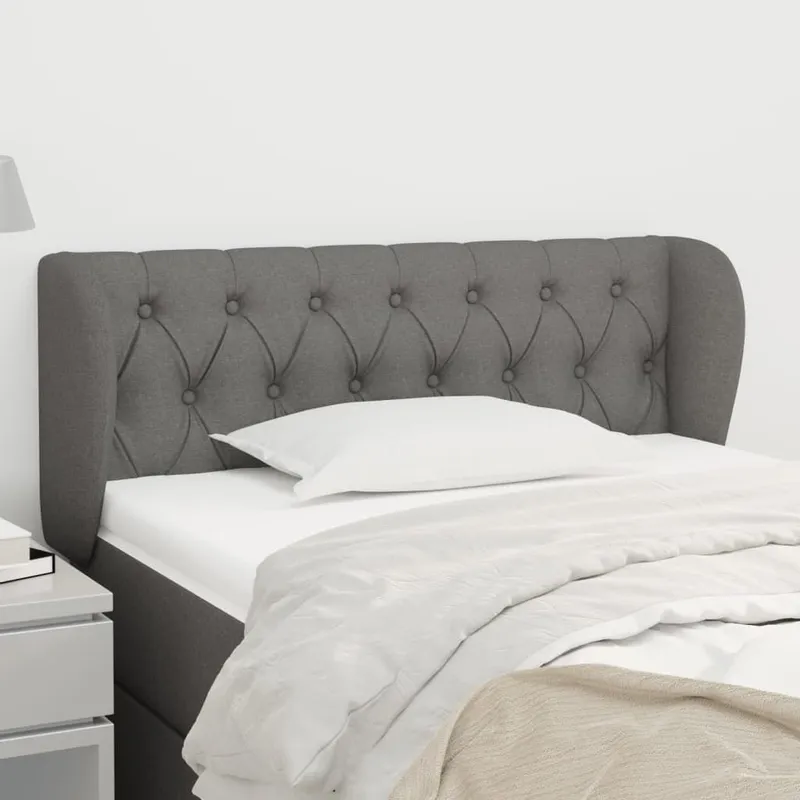 Kopfteil mit Ohren Dunkelgrau 103x23x78/88 cm tessuto