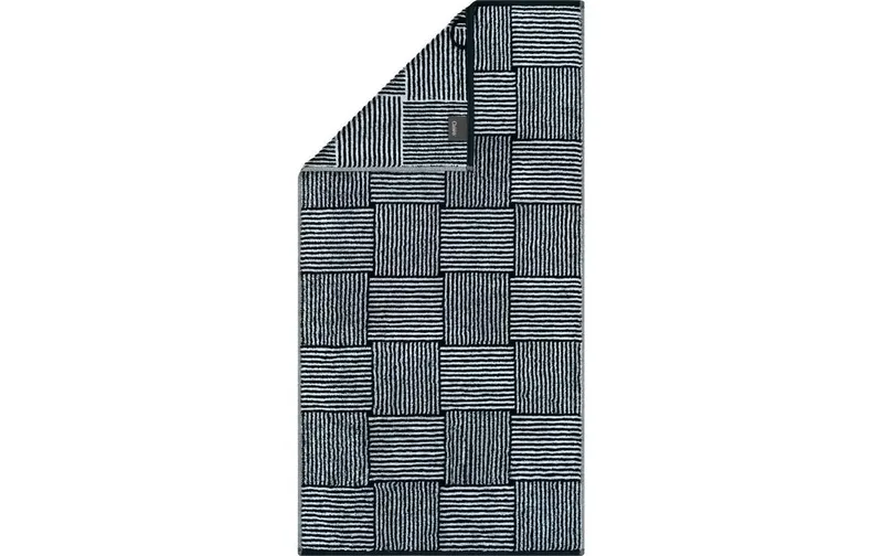 Cawö Duschtuch Ringel 80 x 150 cm, nero/bianco