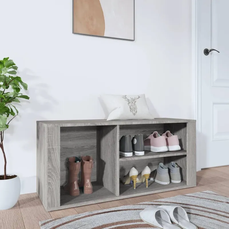 Armoire à chaussures Sonoma gris 100x35x45 cm Bois d'ingénierie