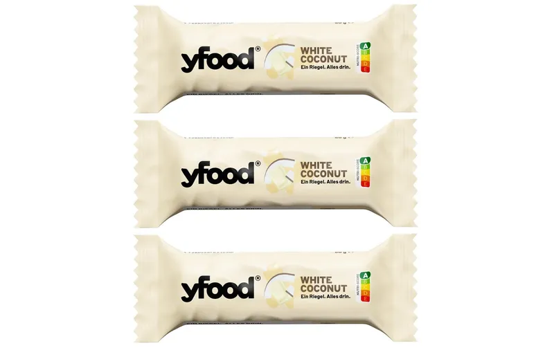 YFOOD Riegel White Coconut 3 x 60 g