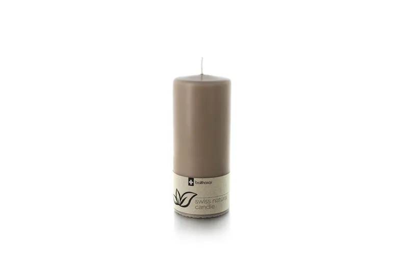 balthasar Zylinderkerze Swiss naturelal Candle 19 x 8 cm Taupe