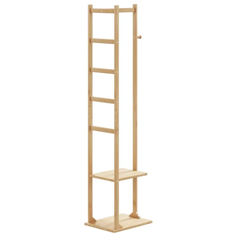 Kleiderständer con Haken e Ablagen 38,5x30x156 cm Bambus