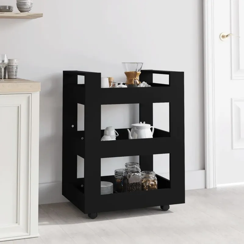 Küchenwagen nero 60x45x80 cm derivato del legno