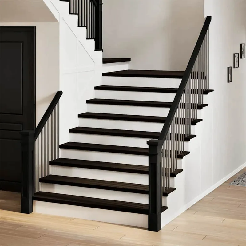 Treppenstufen 2 Stk. Braun-Schwarz 110x30x2 cm Massivholz Eiche