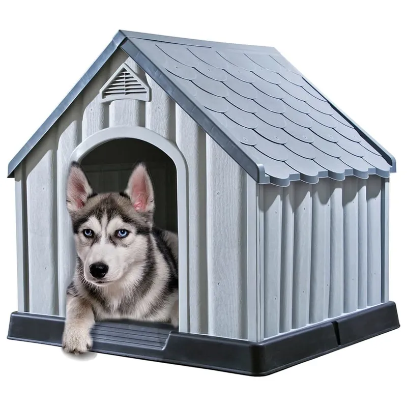 Hundehütte grigio 92x87x91 cm Kunsttessuto